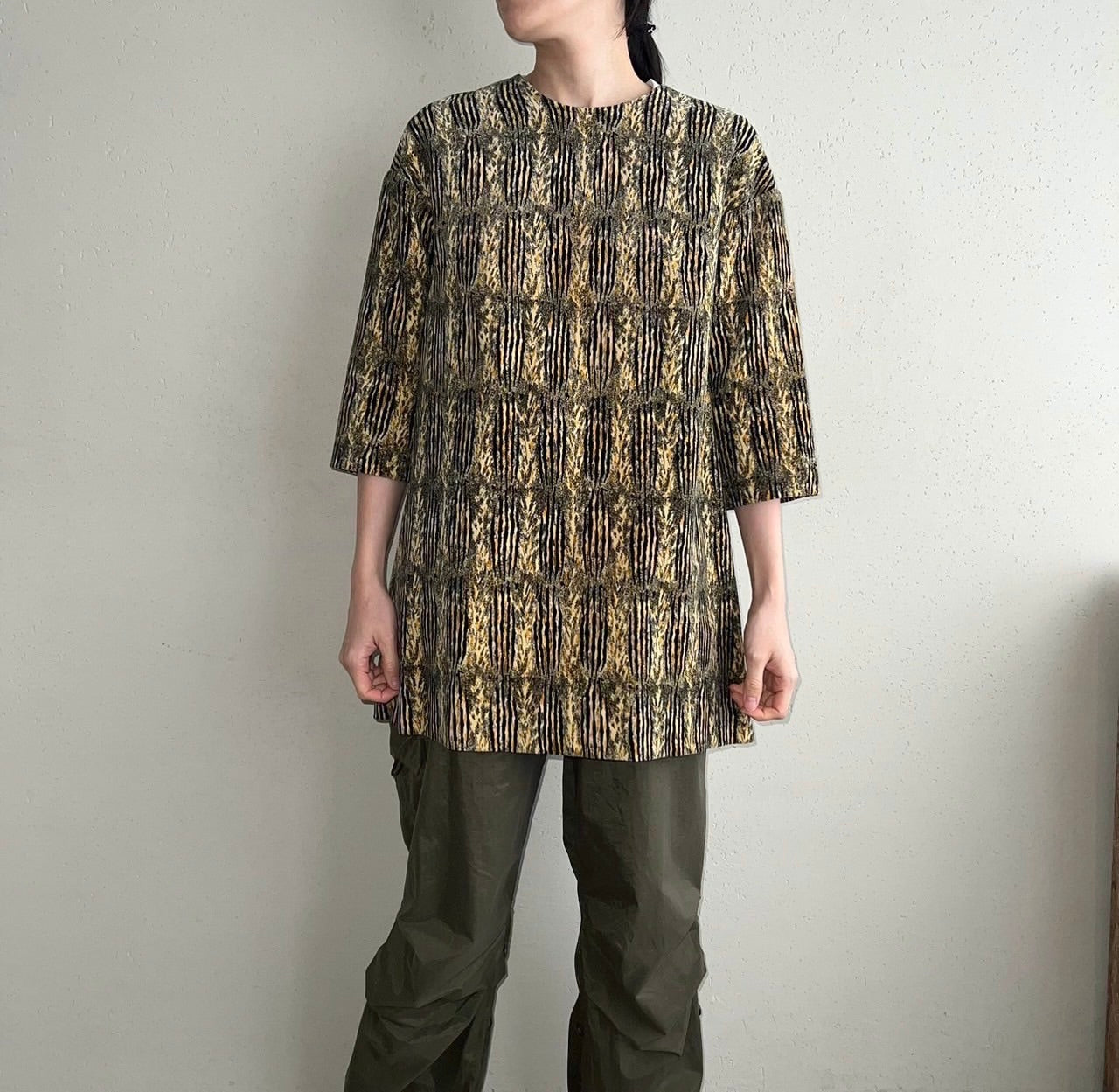 70s Printed Velor Top