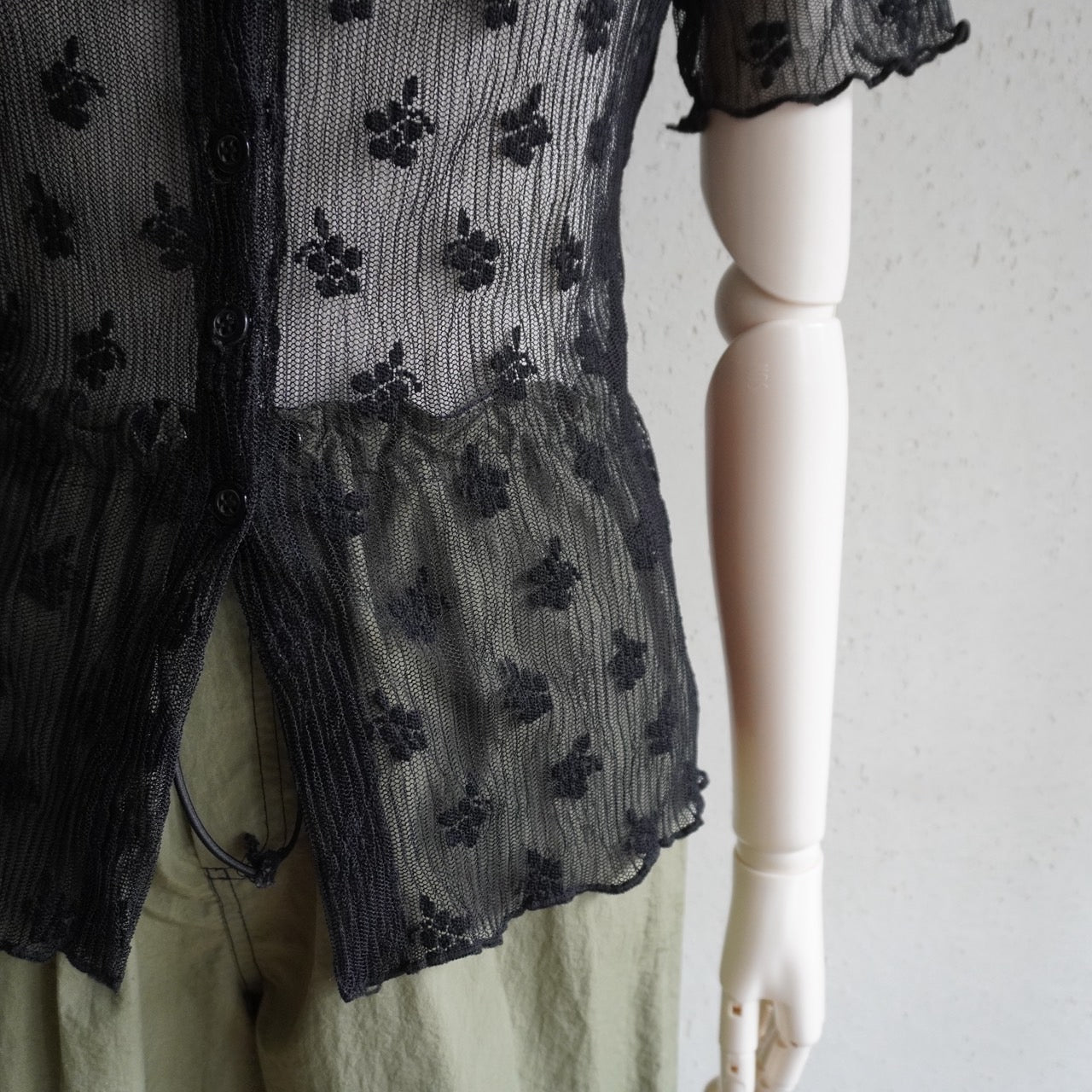 90s Black Lace Blouse