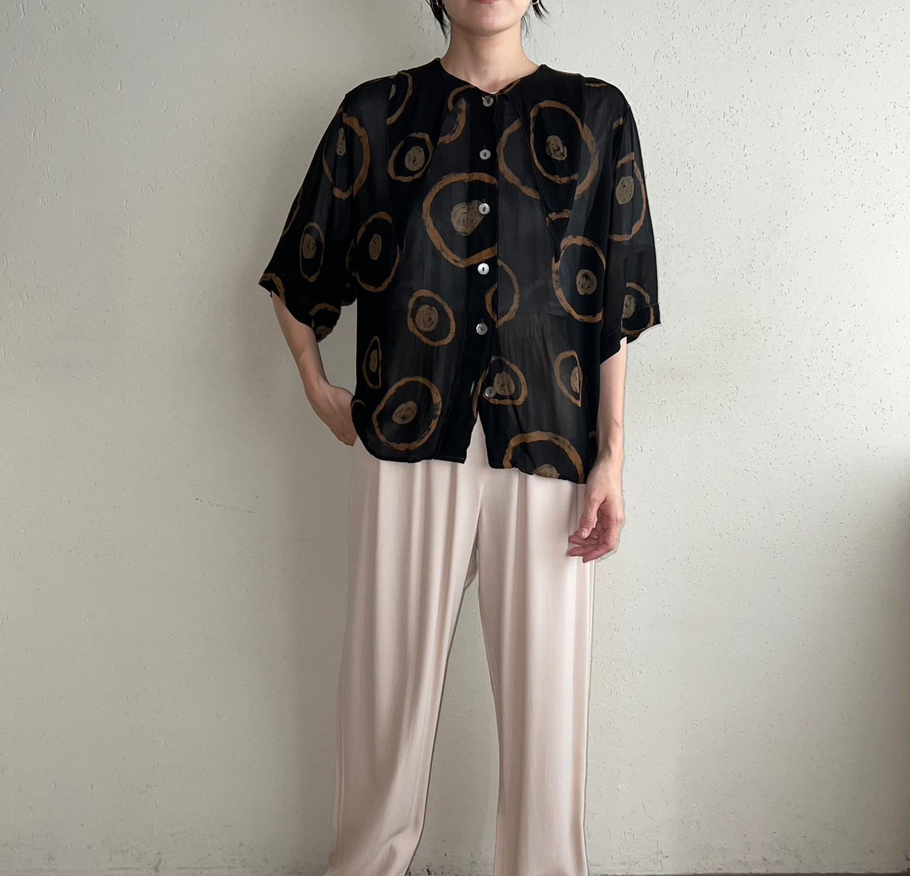 90s EURO Printed Blouse