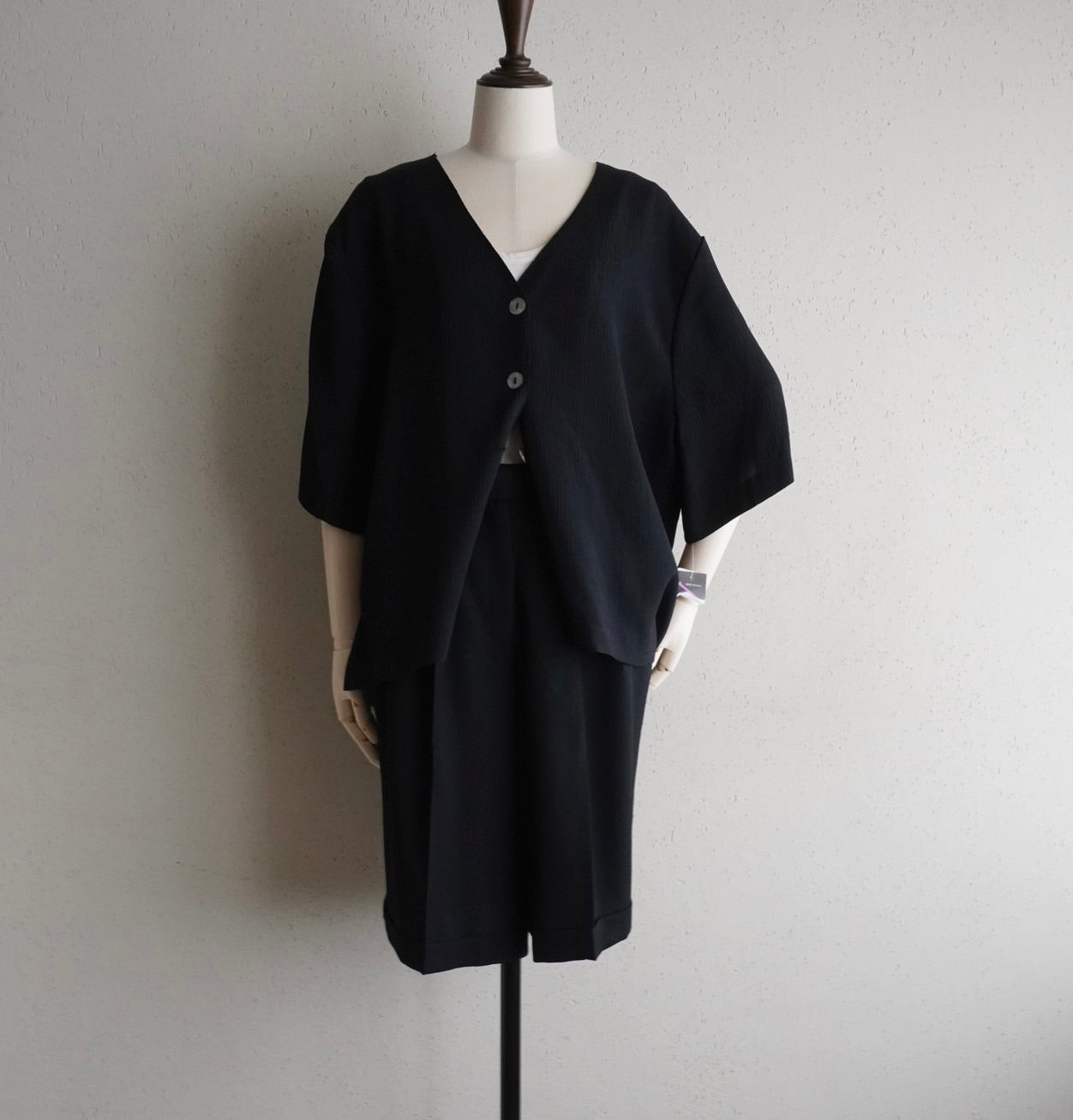 90s Black Blouse Made in USA Dead Stock