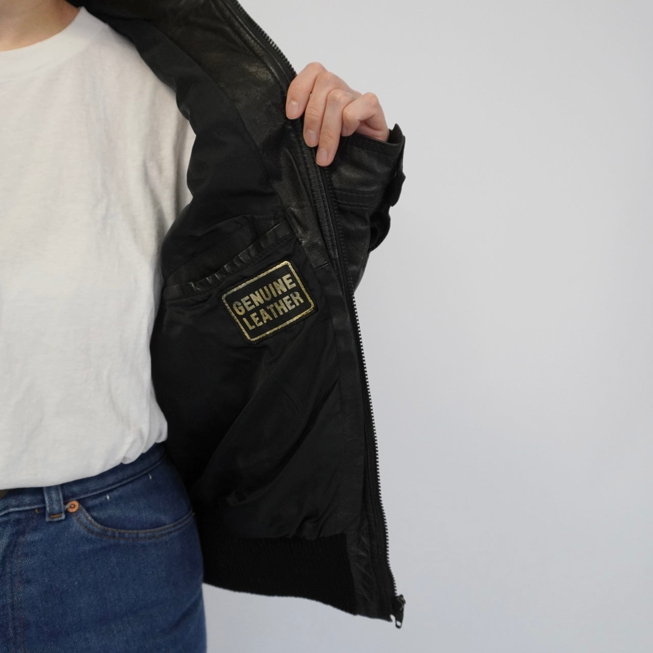 90s EURO Black Leather Jacket