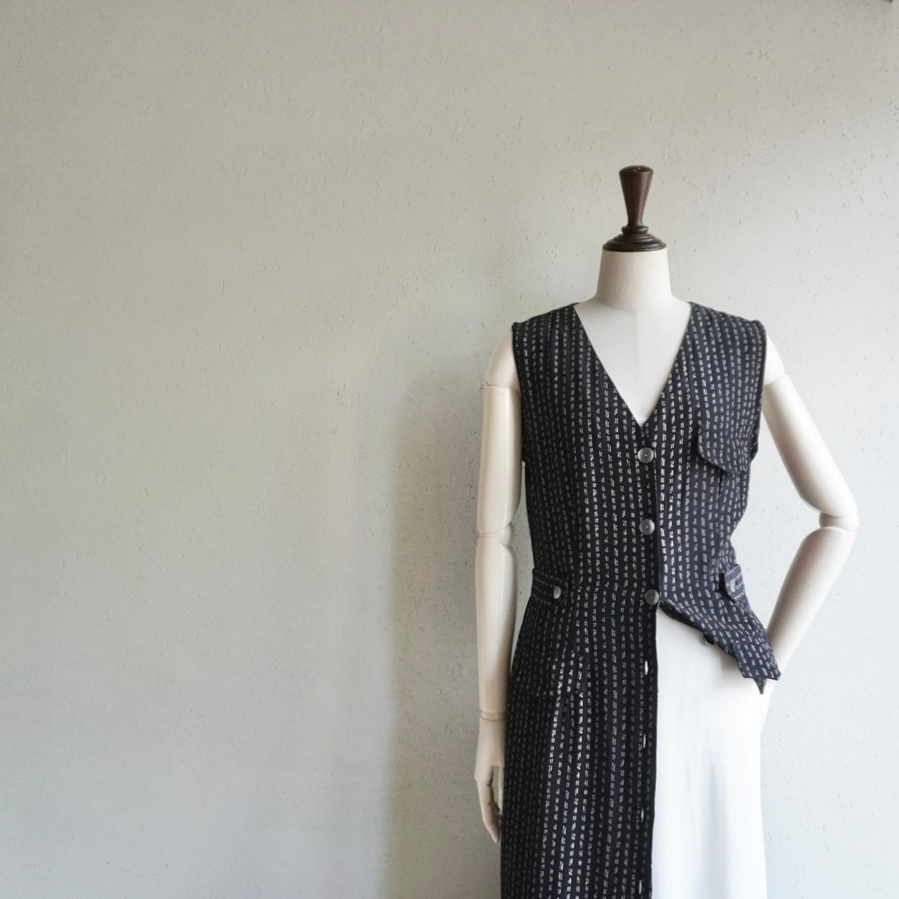 90s Sleeveless Printed Dress Made in Canada