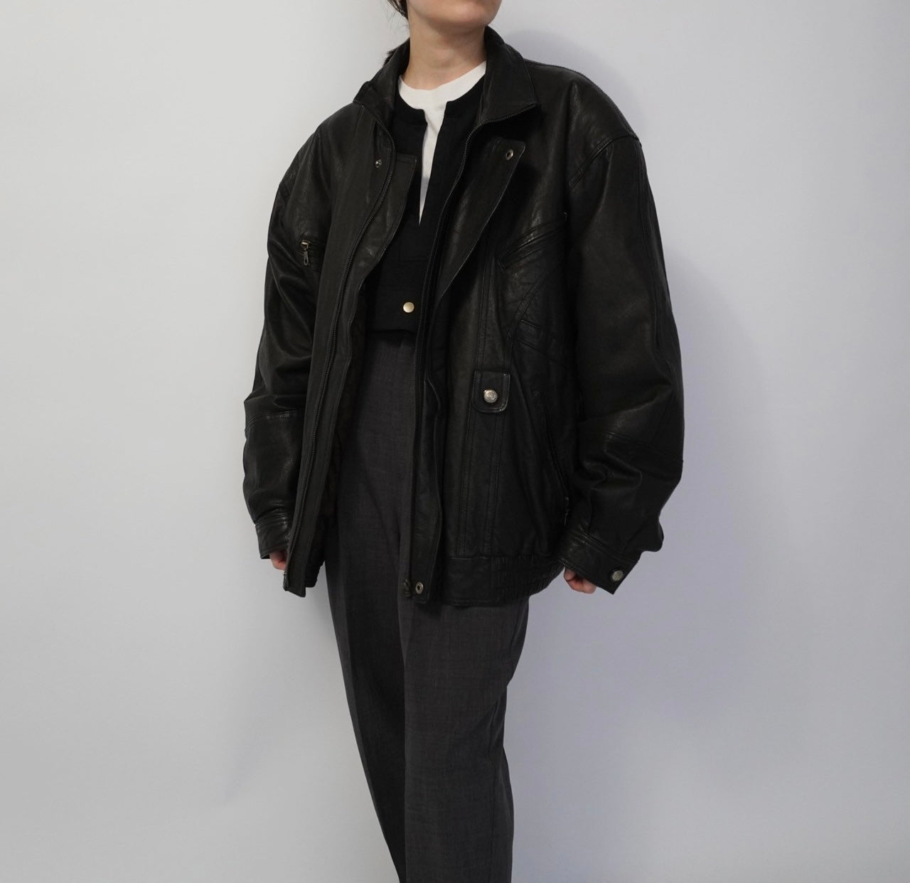 80s Black Leather Jacket
