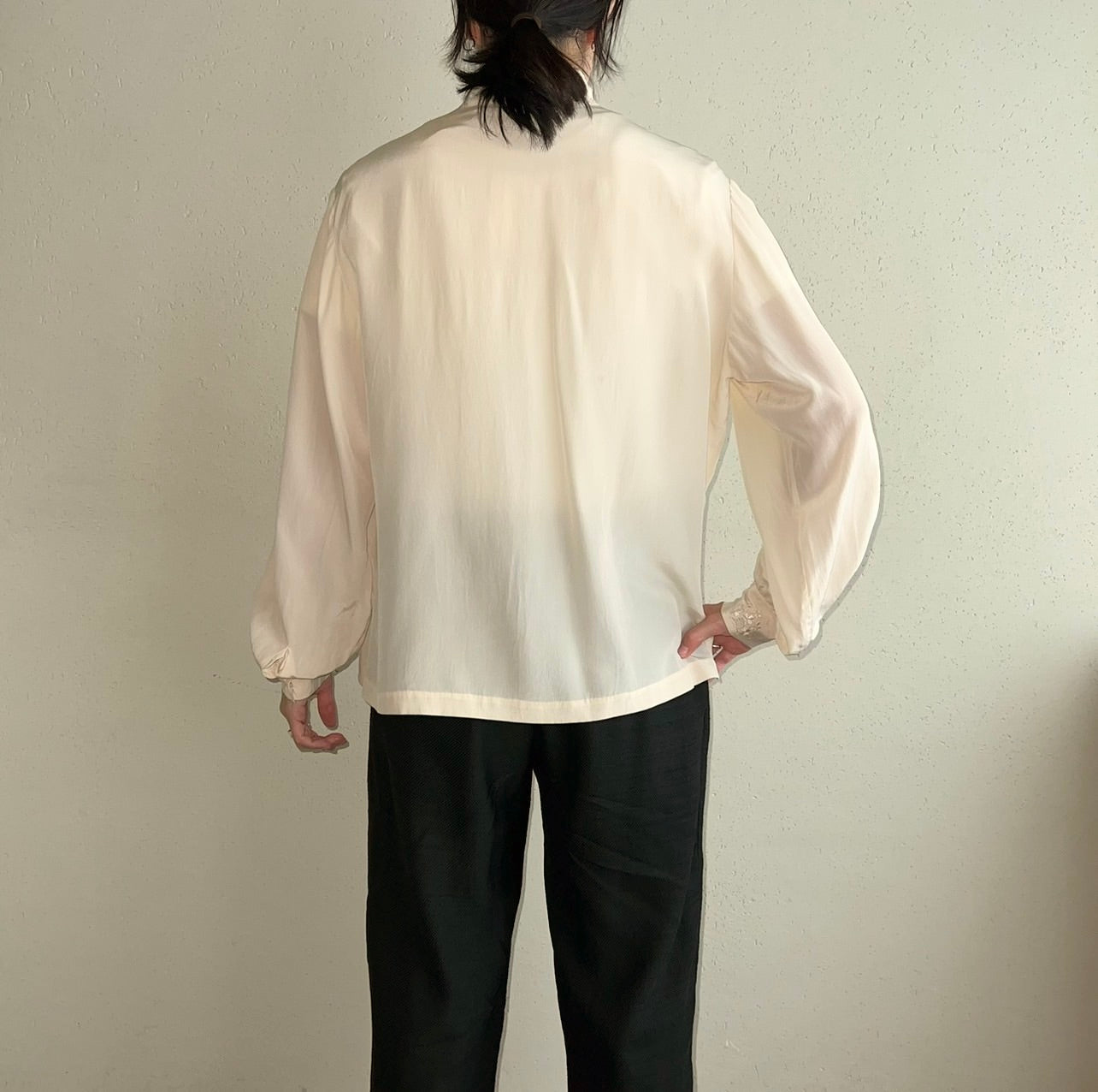 70s Silk Asian Design Blouse
