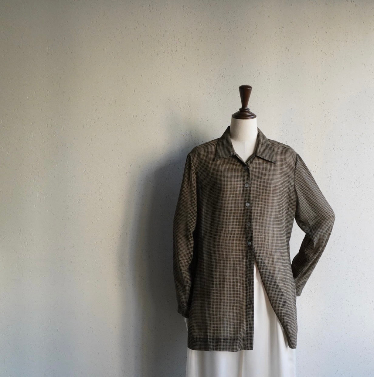 90s Sheer Plaid Shirt