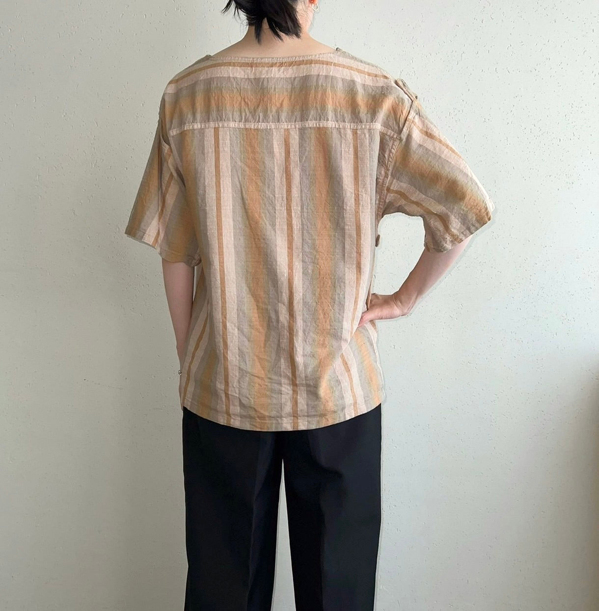 90s EURO Striped Blouse