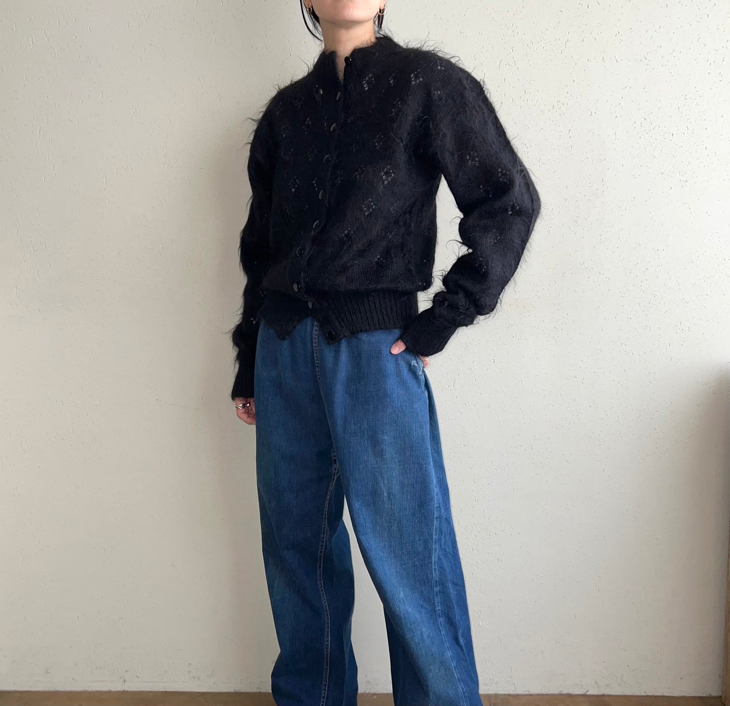 80s Mohair Knit Cardigan Made in Scotland