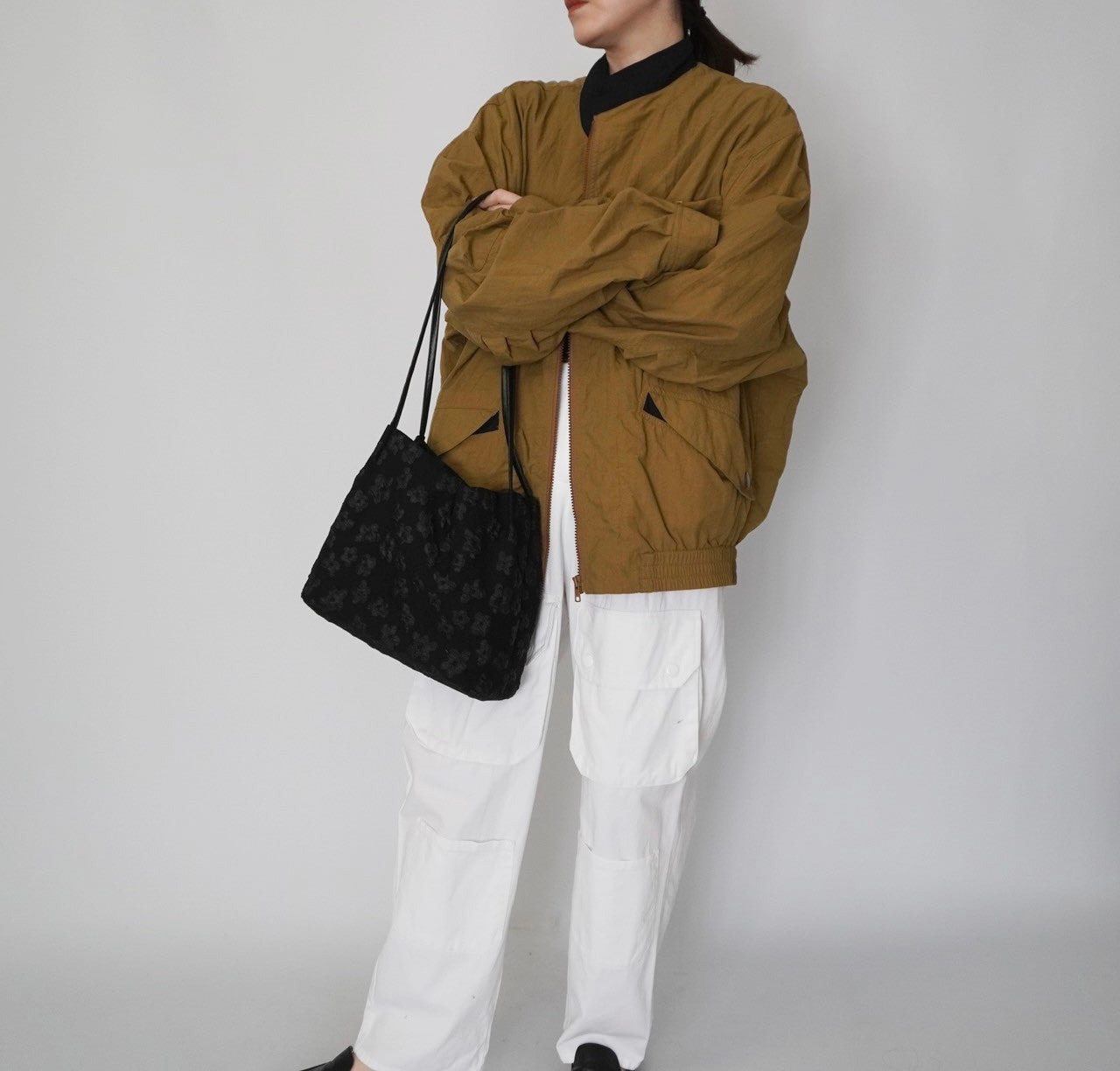 Black Flower Design Bag