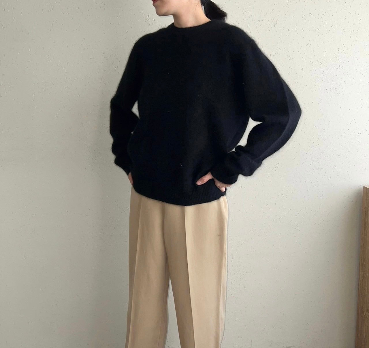 90s Black Angora Knit