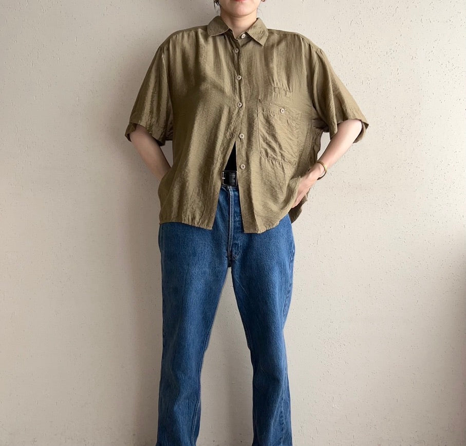 90s Rayon Boxy Shirt