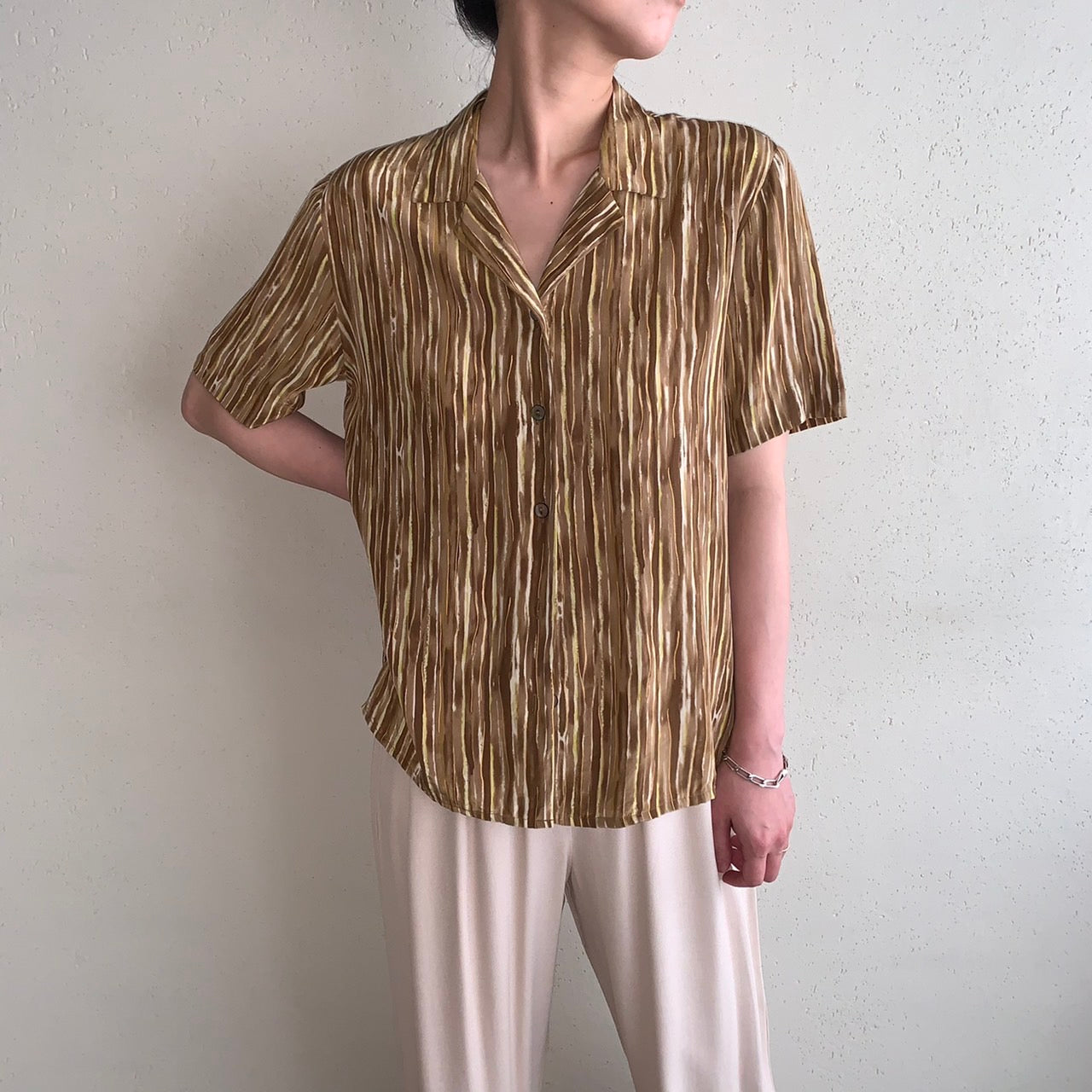90s Printed Silk Shirt
