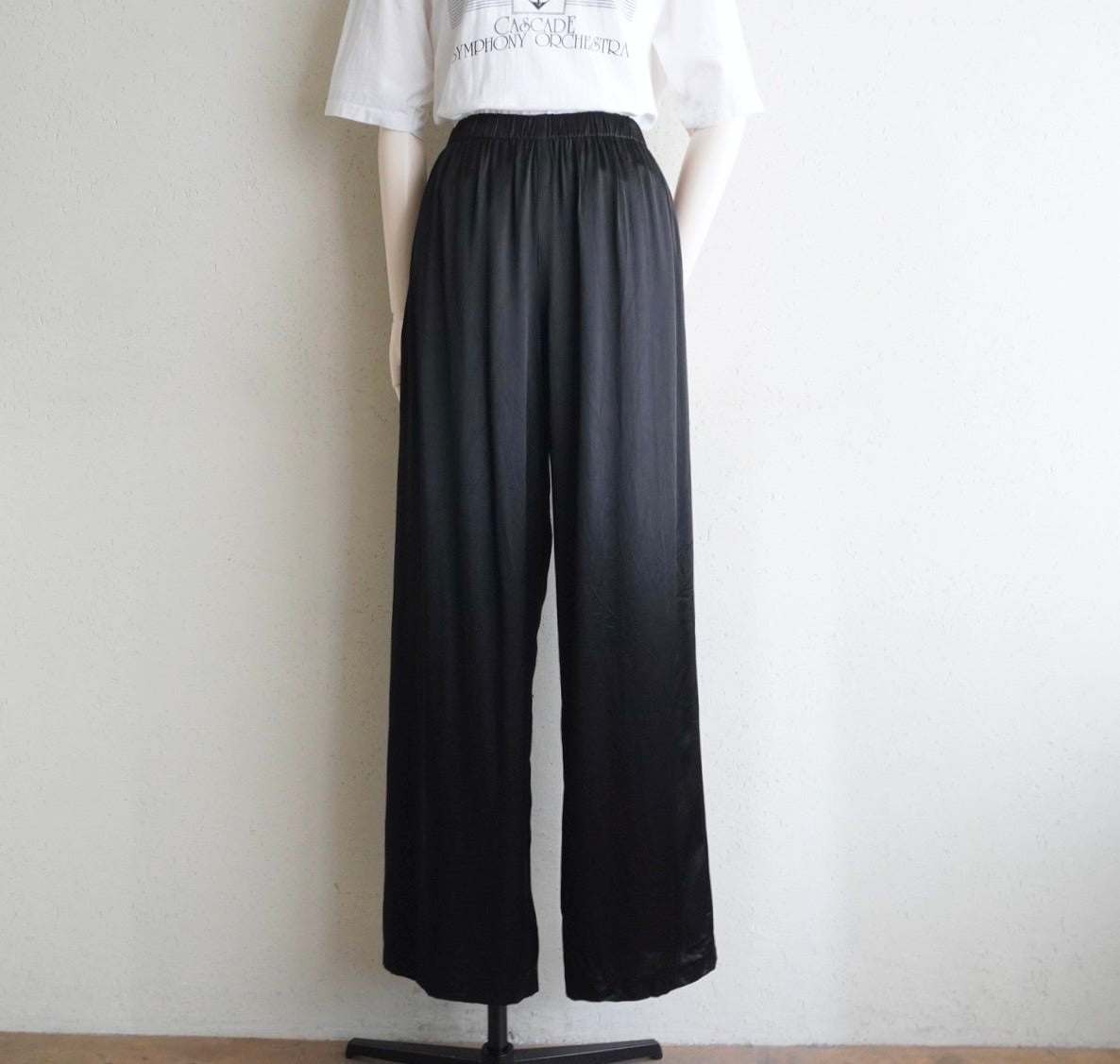 90s Black Satin Pants Made in USA