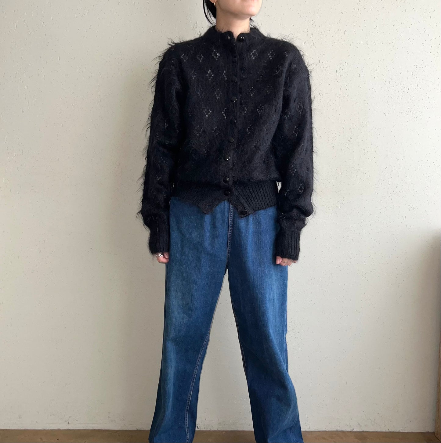 80s Mohair Knit Cardigan Made in Scotland