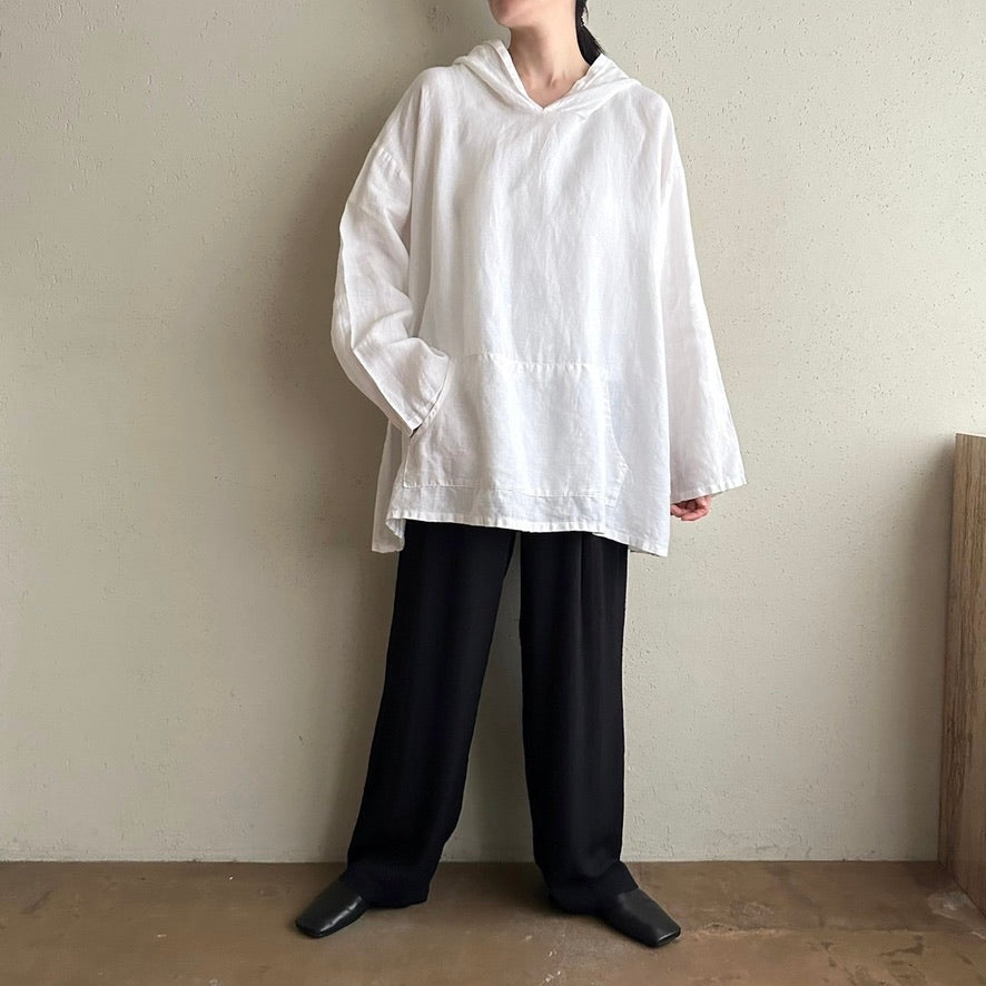 90s Linen Hoodie Top