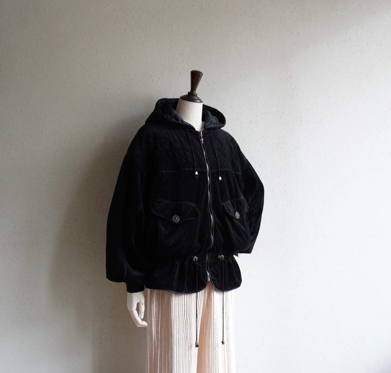 90s Black Velor Jacket