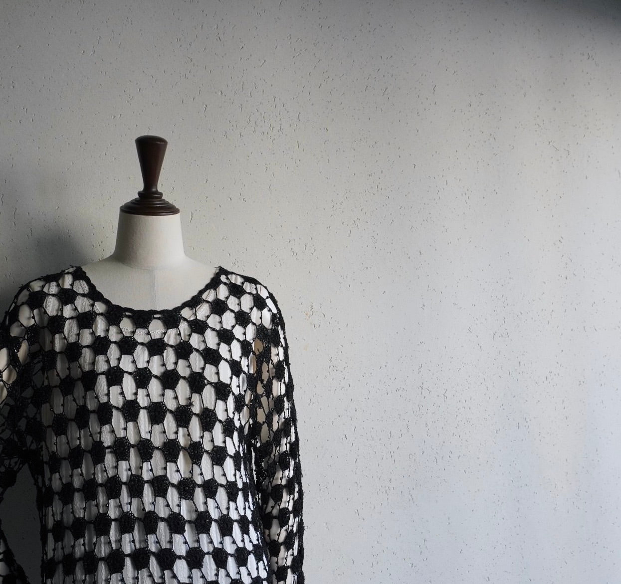 80s Black Crochet Top