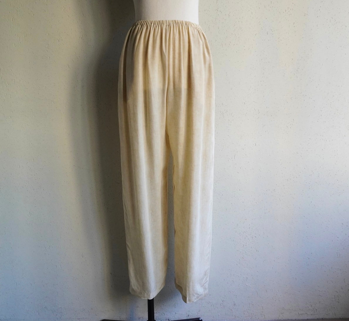 90s Light Beige Silk Pants