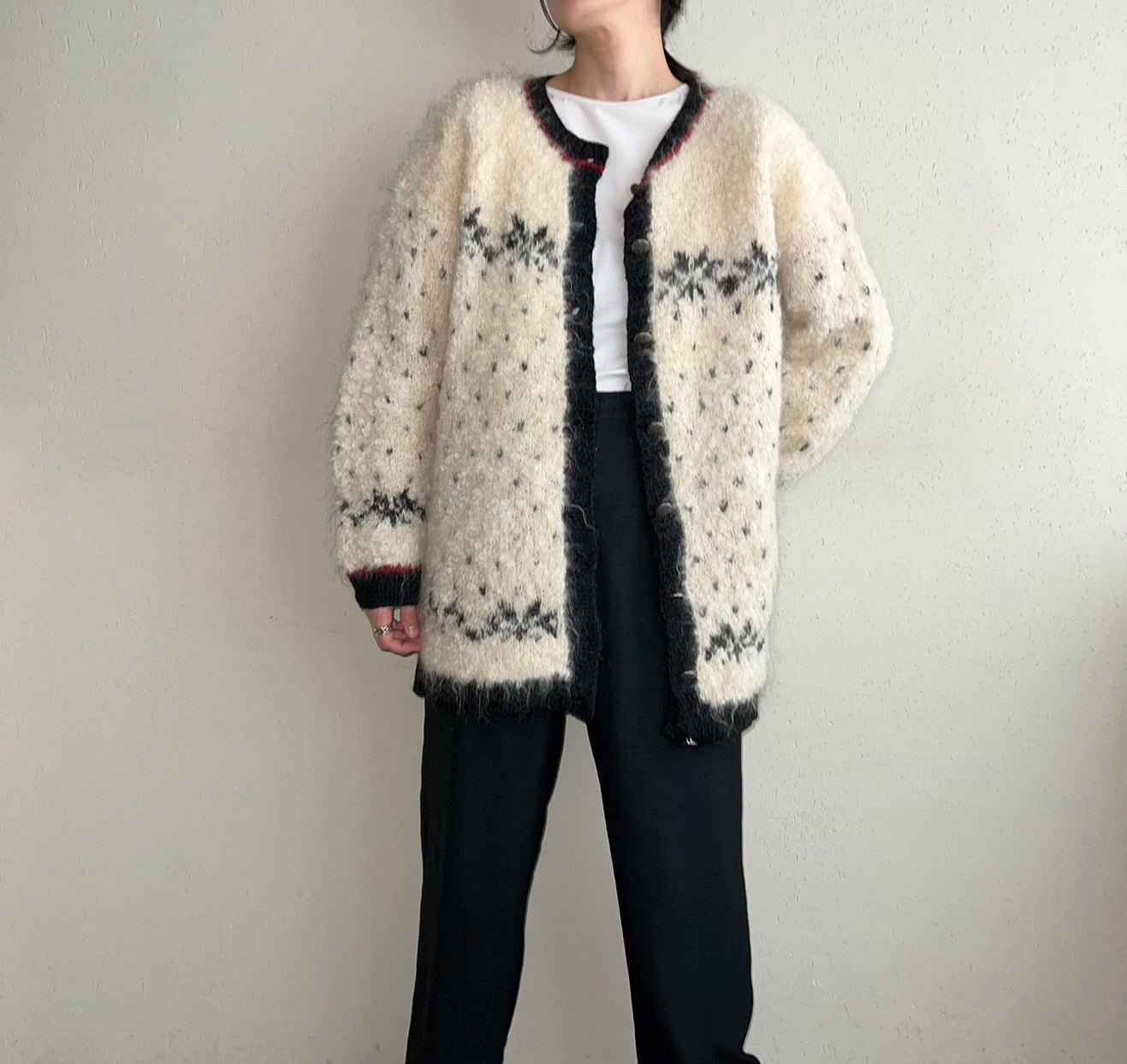 90s Mohair Hand Knit Cardigan