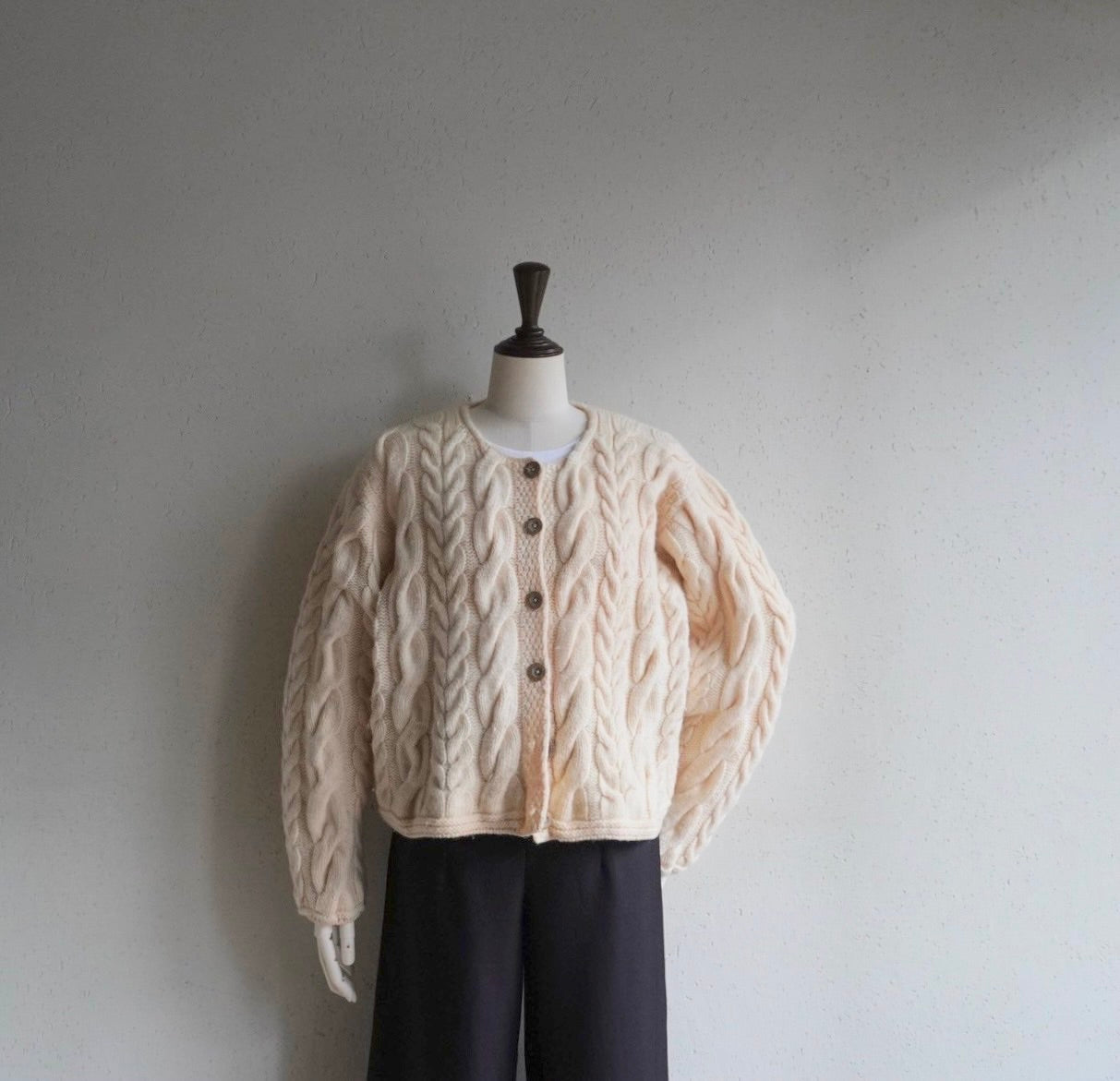 90s Wool Design Knit Cardigan Made in Ireland