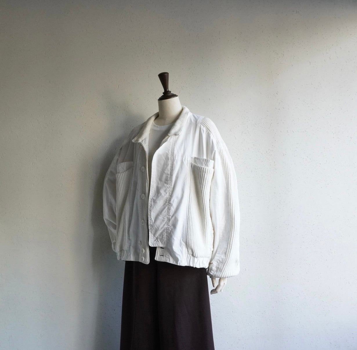 80s Ribbed Design Jacket Made in Italy