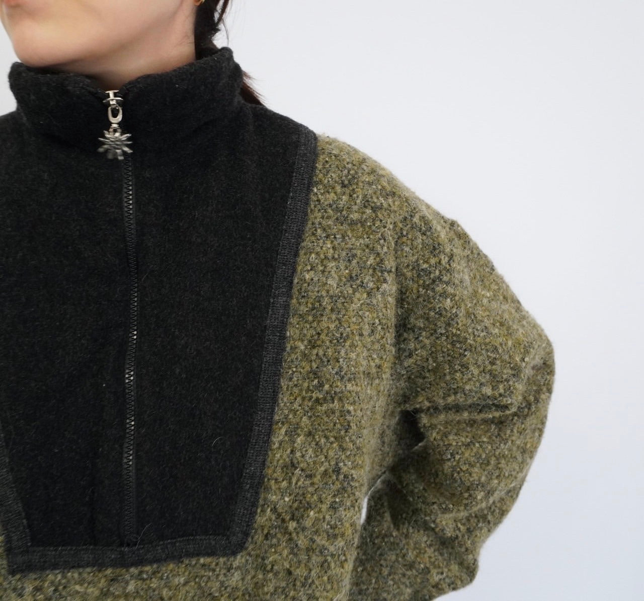 90s EURO Knit Fleece Pullover