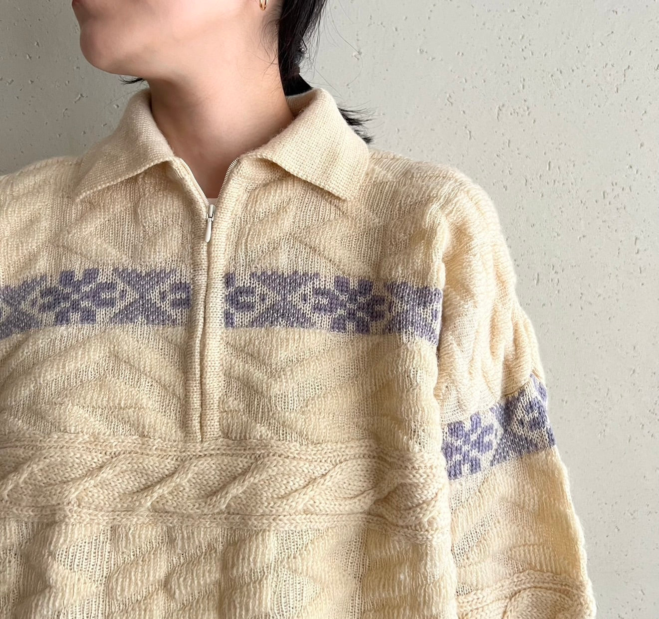 80s Zipped Wool Knit Made in Italy
