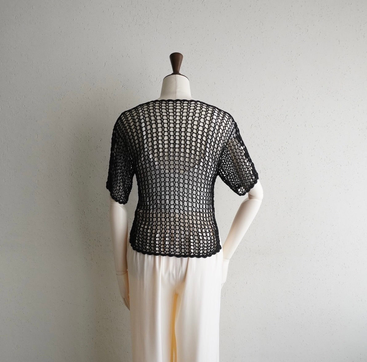 90s Black Crochet Top