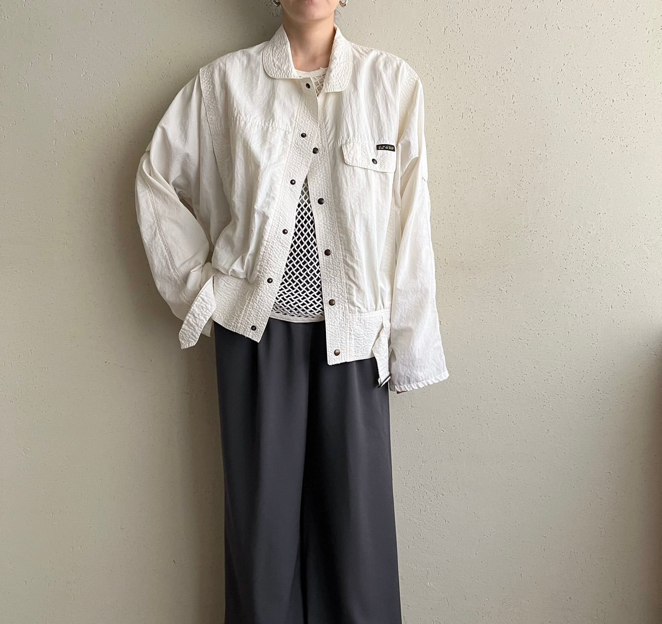 80s White Design Light Jacket