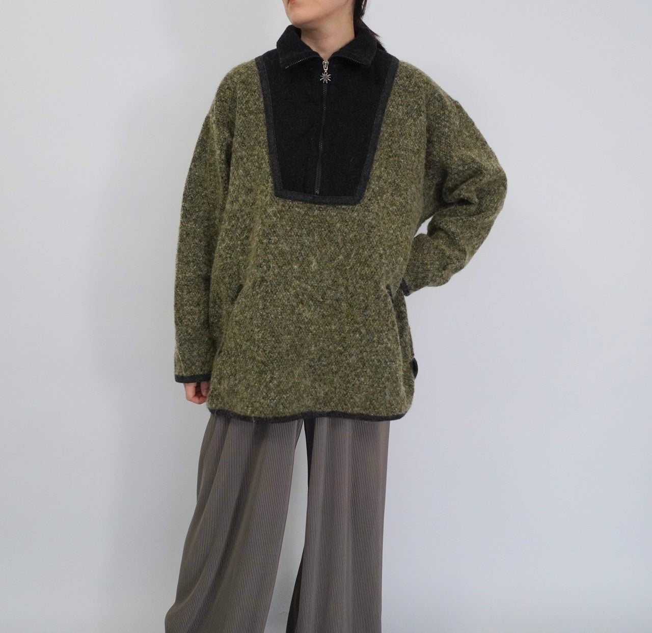 90s EURO Knit Fleece Pullover