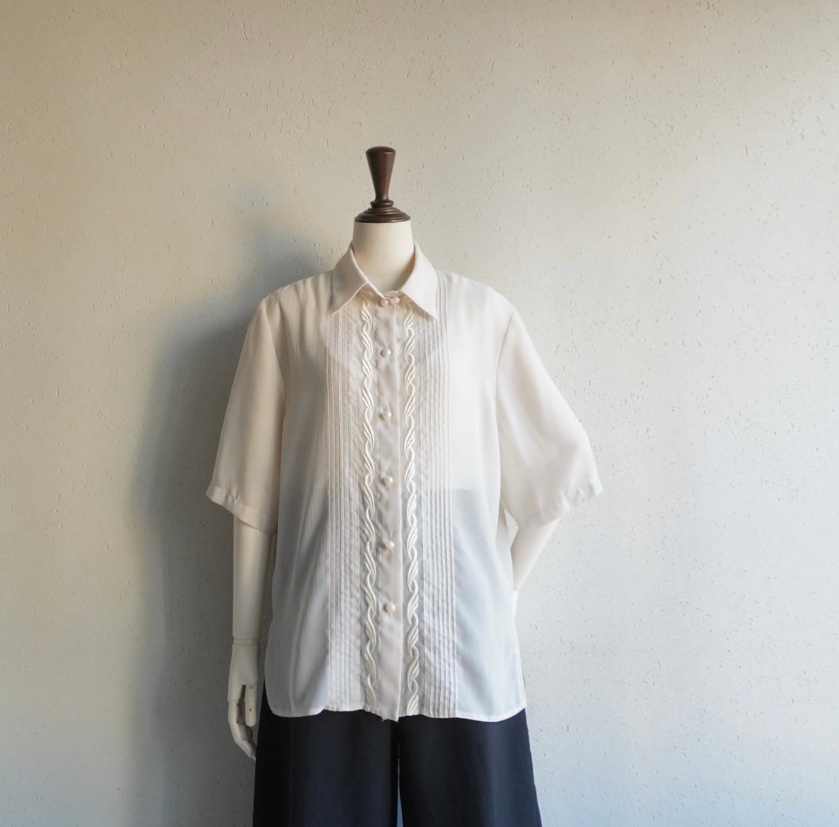 90s EURO Embroidery Sheer Shirt