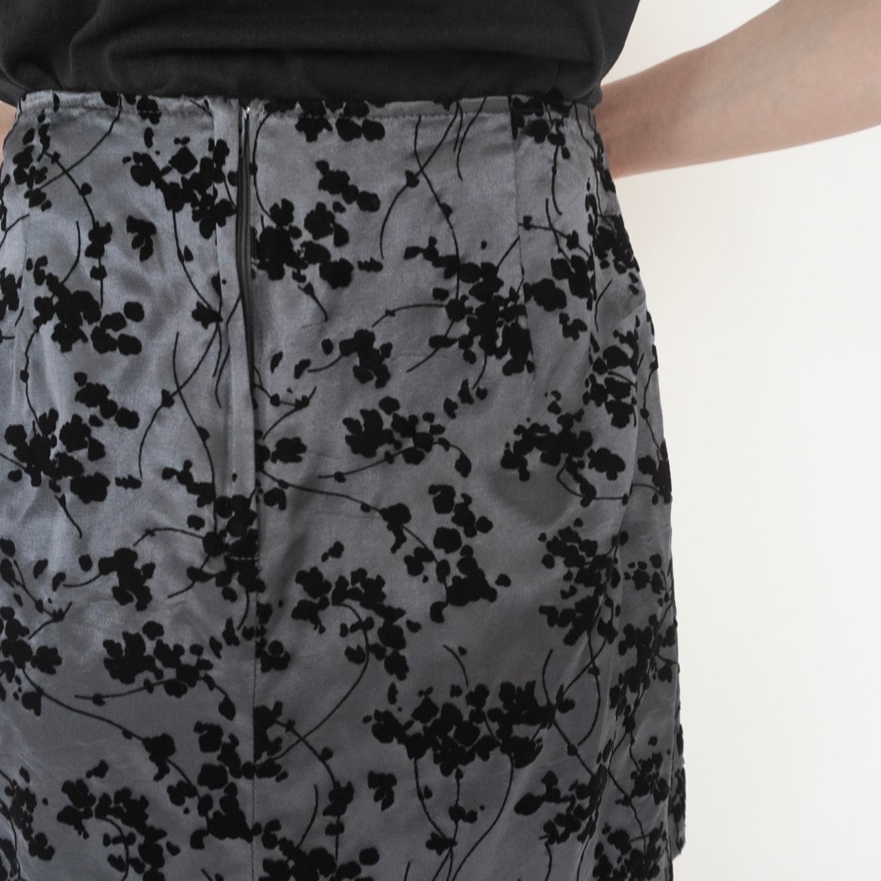 90s Flocky Pattern Skirt Made in USA