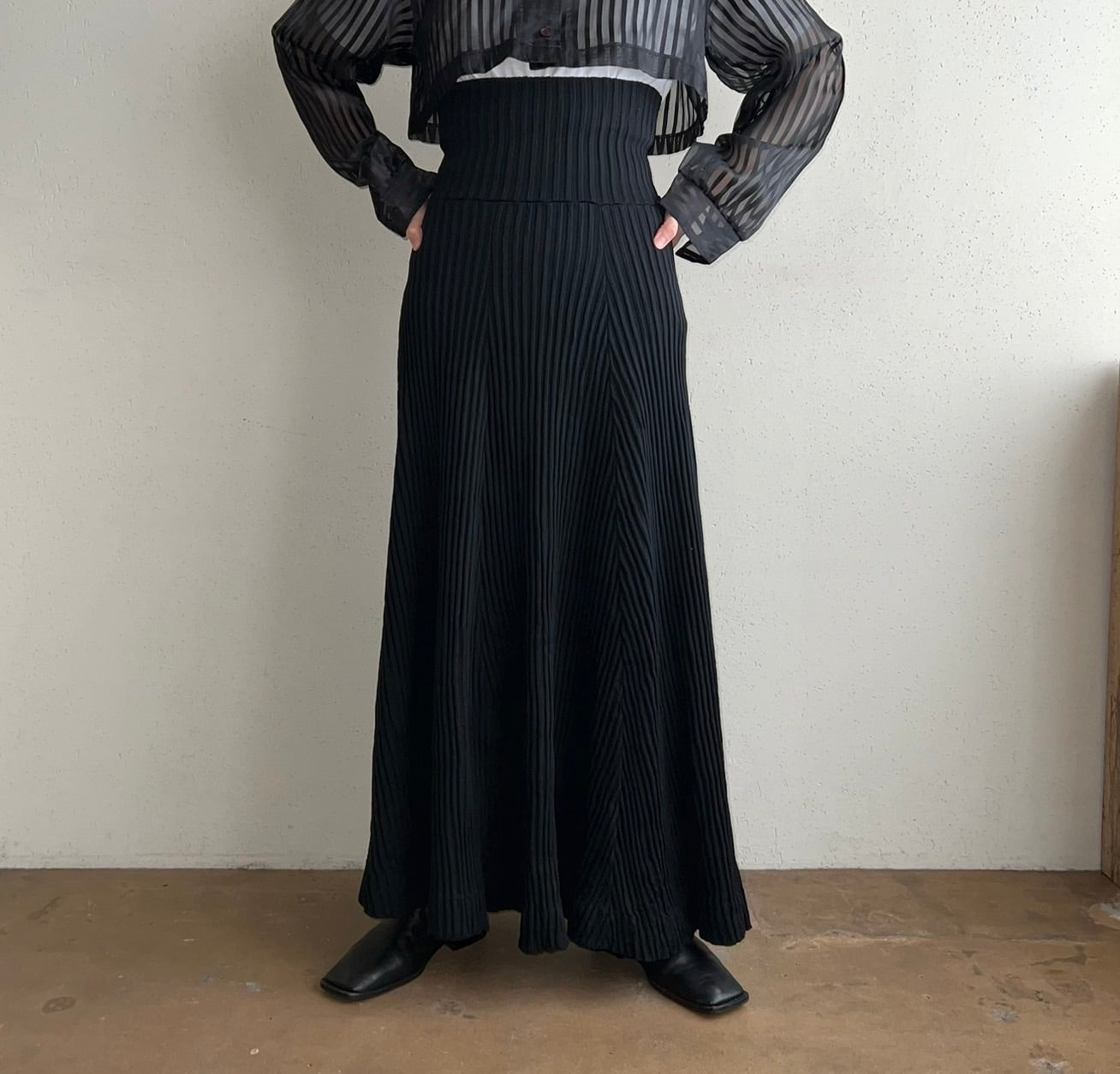 70s80s Ribbed Skirt