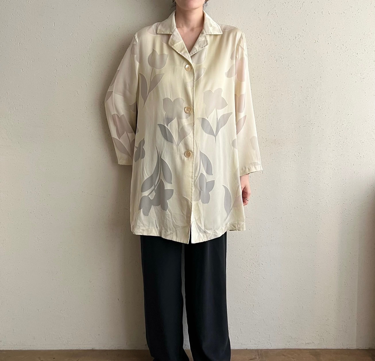 90s Sheer Shirt Jacket Made in Italy