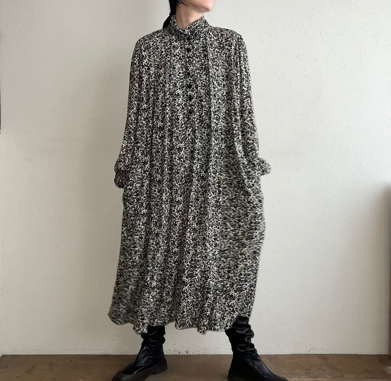80s Printed Rayon Dress
