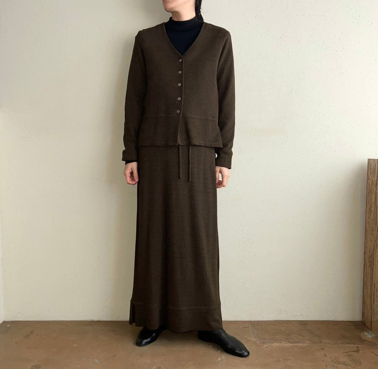 90s Brown Rayon Two-Piece Made in USA
