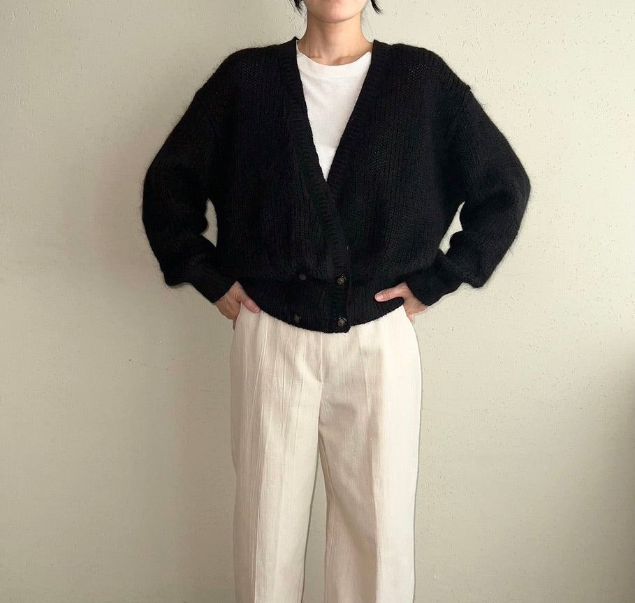 90s Mohair Knit Cardigan Made in U.K
