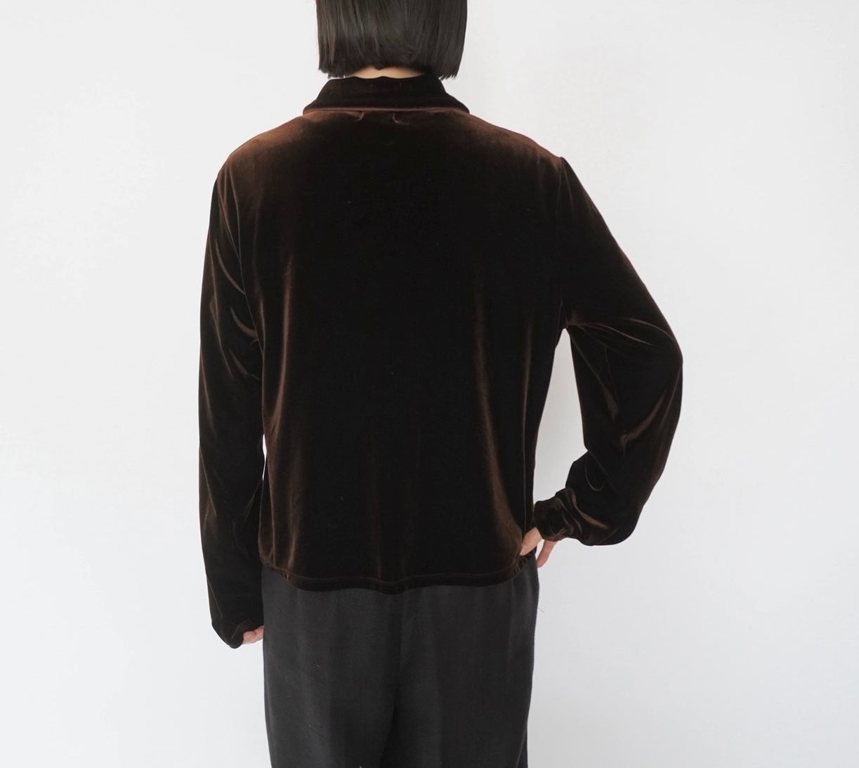 90s "J.CREW" Velour Zip Shirt