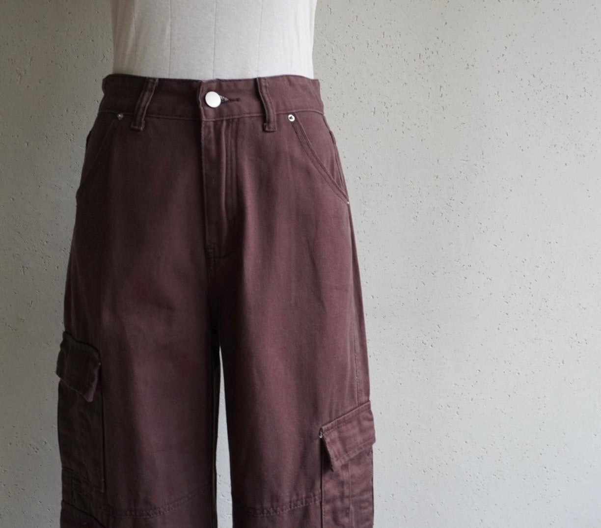 Brown Work Wide Pants