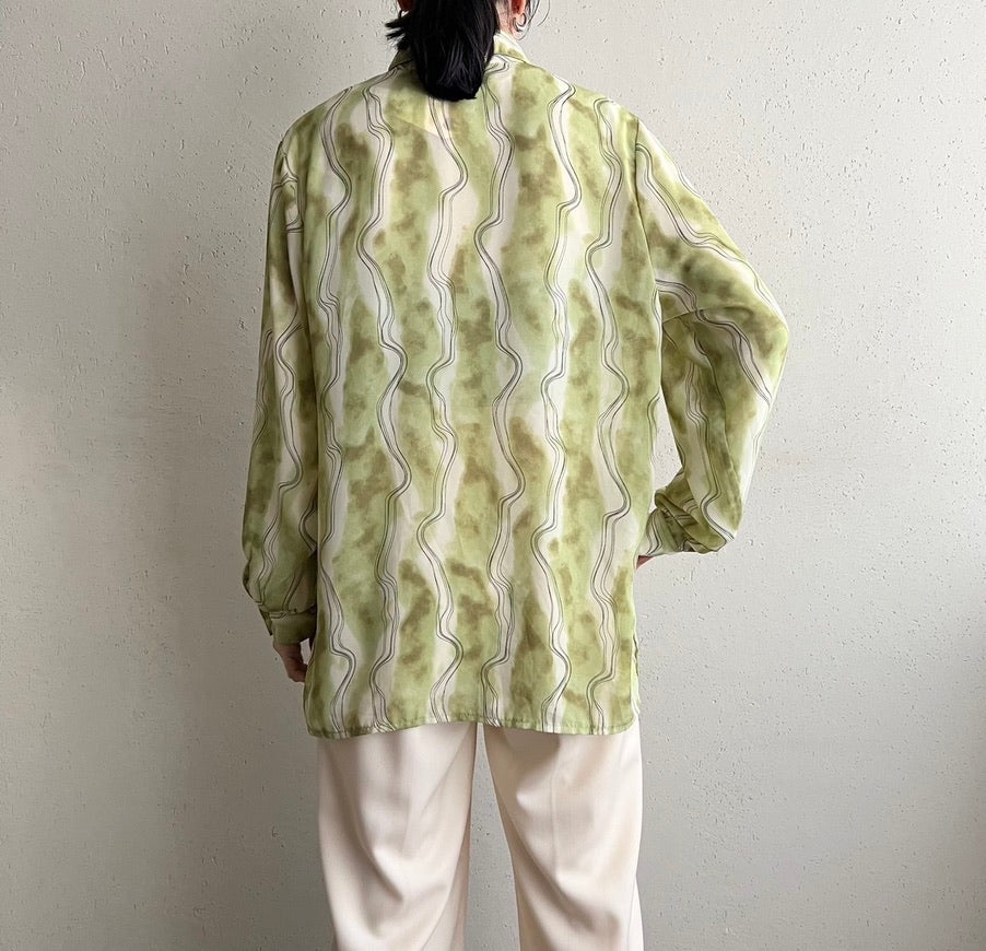 90s EURO Sheer Printed Shirt