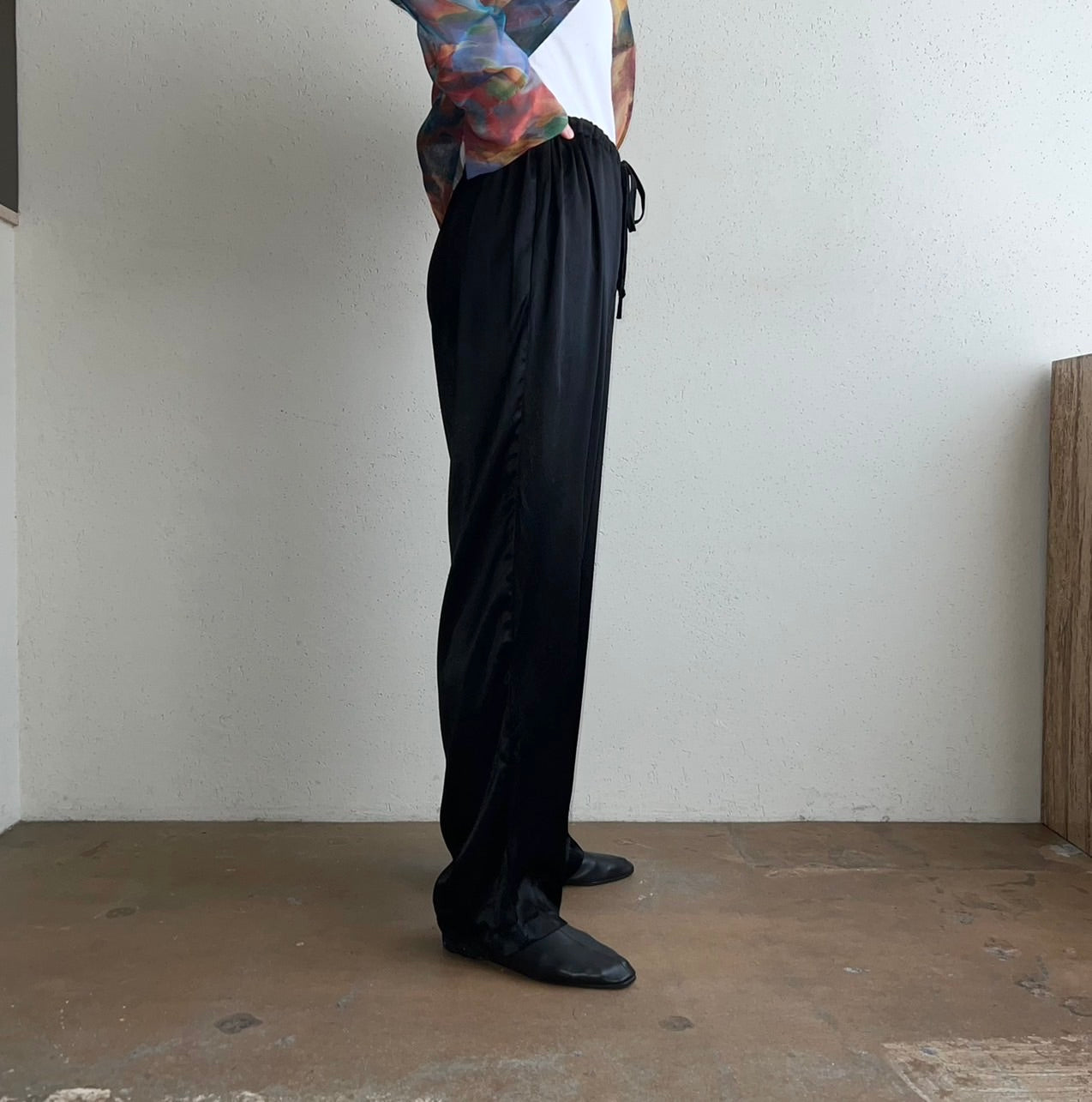 90s Black Satin Pants Made in USA
