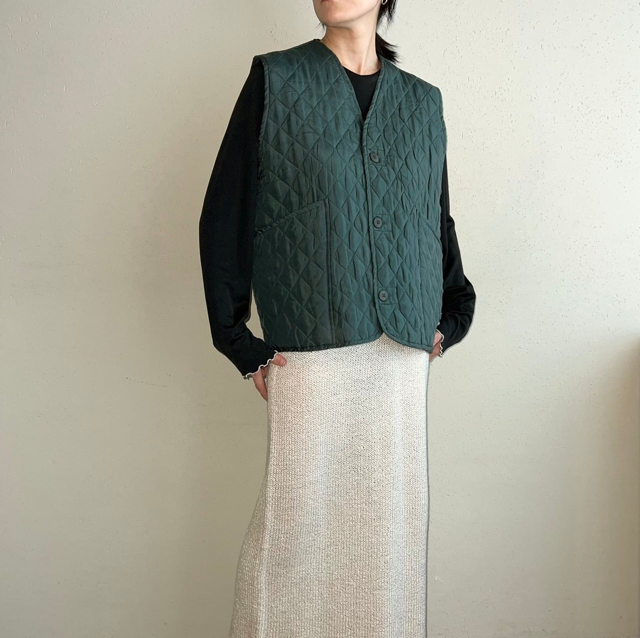 90s Silk Quilted Vest
