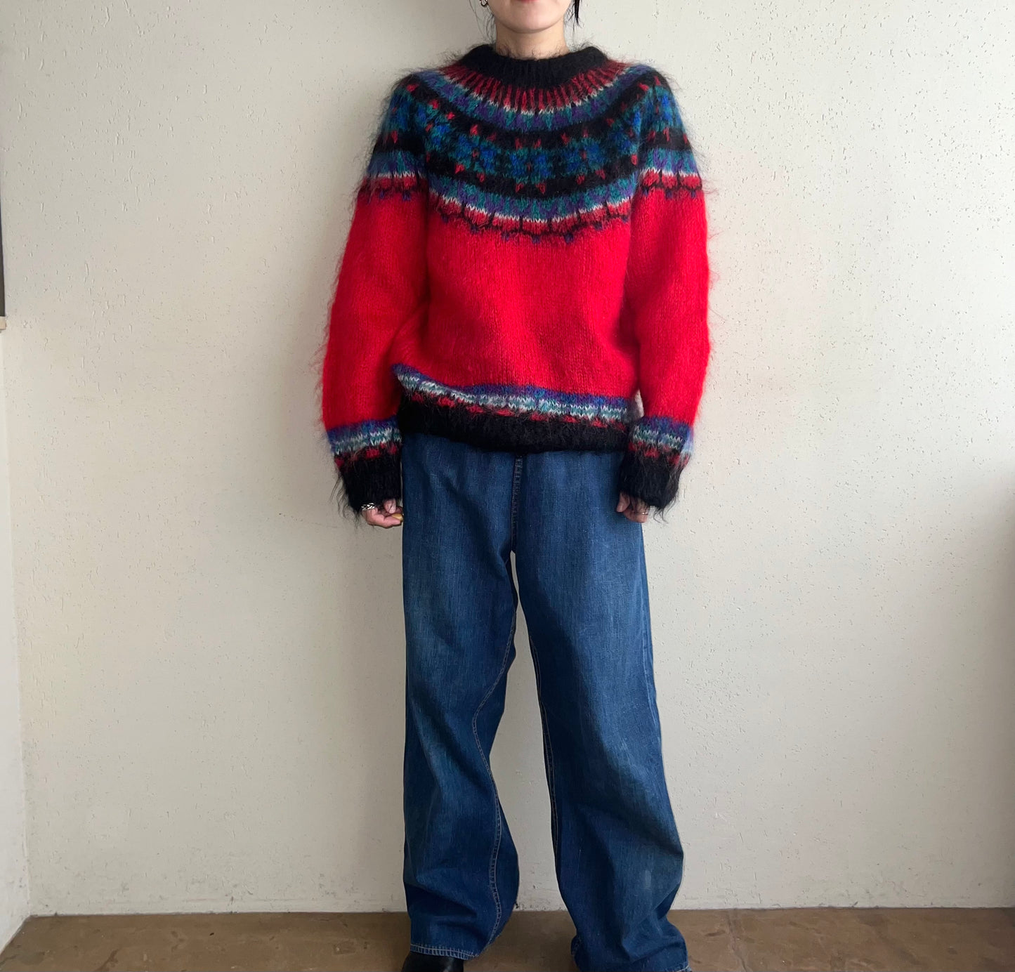 90s Design Mohair Hand Knit