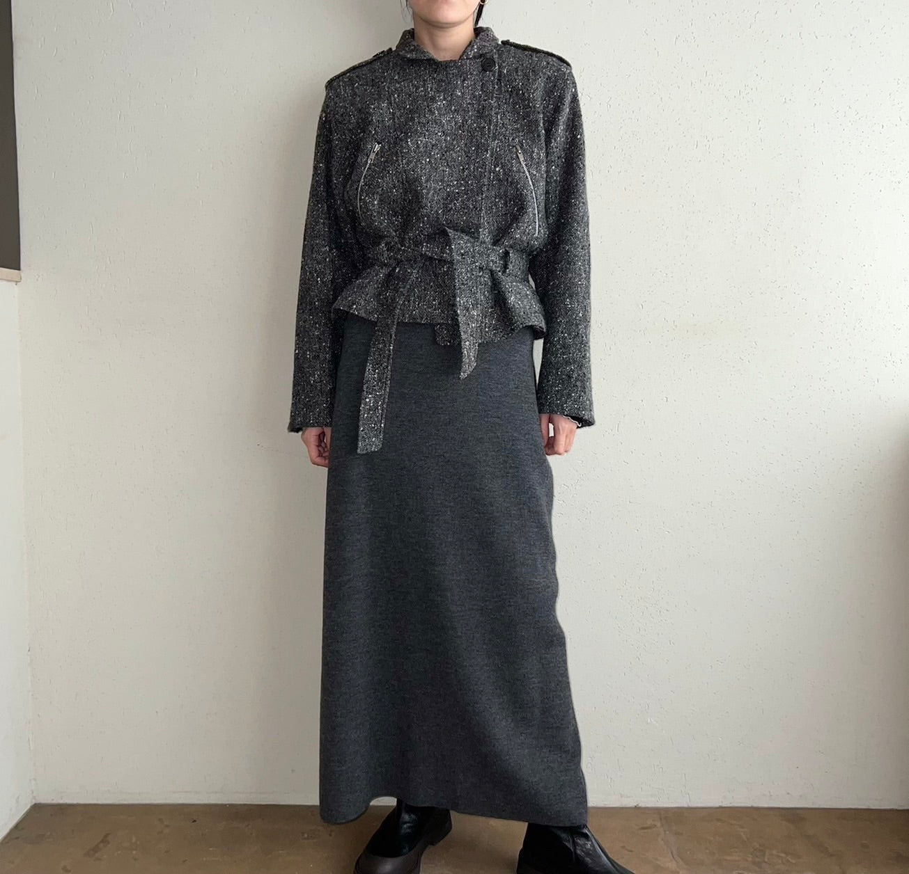 80s "AGAPI PARIS" Tweed Jacket Made in France