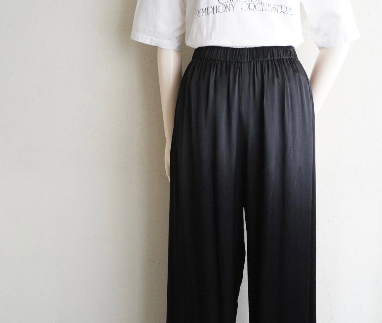 90s Black Satin Pants Made in USA