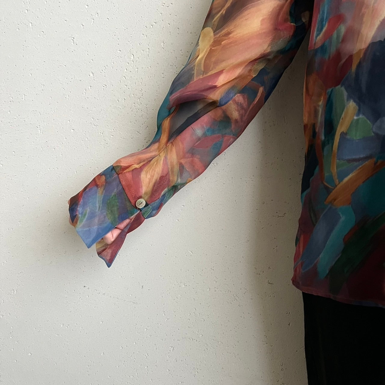 90s Printed Sheer Shirt Made in USA