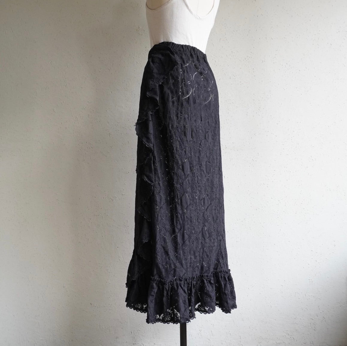 70s Lace Design Maxi Skirt