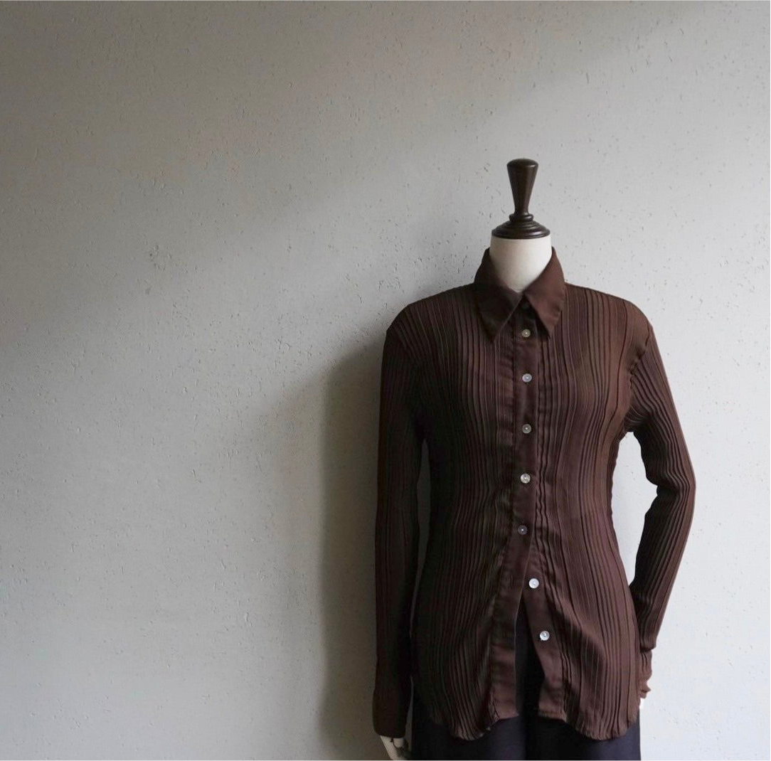 90s Pleated Design Shirt