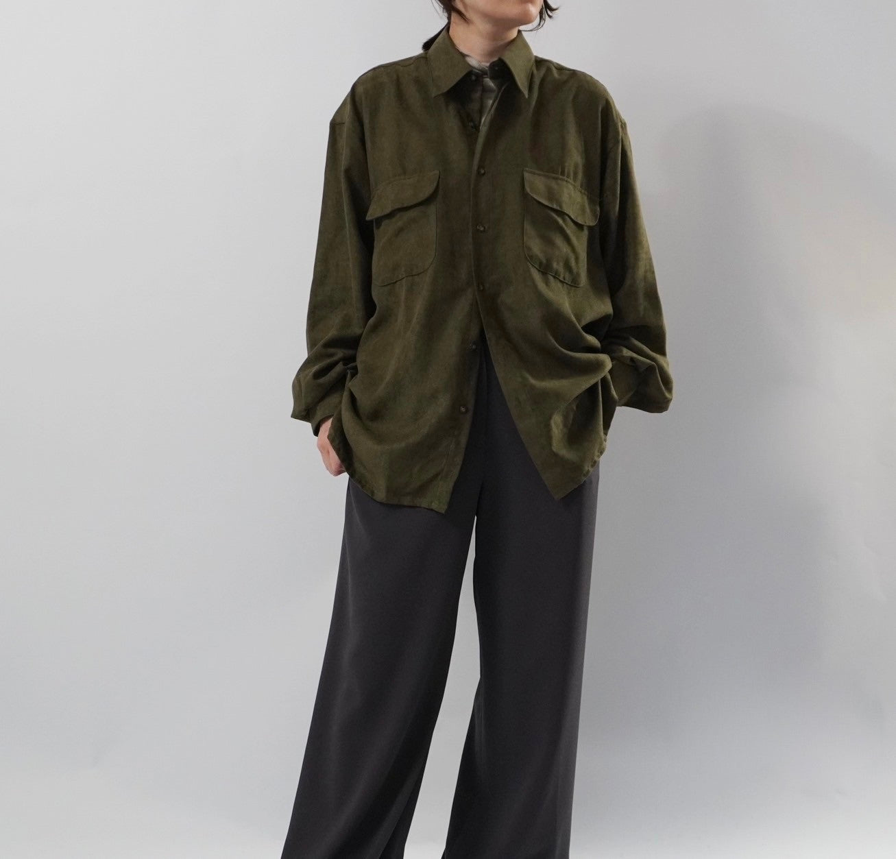 90s Faux Suede Shirt