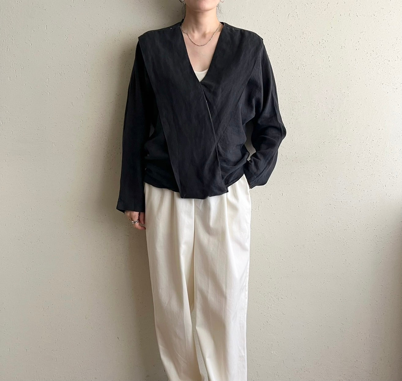 90s Black Design Blouse