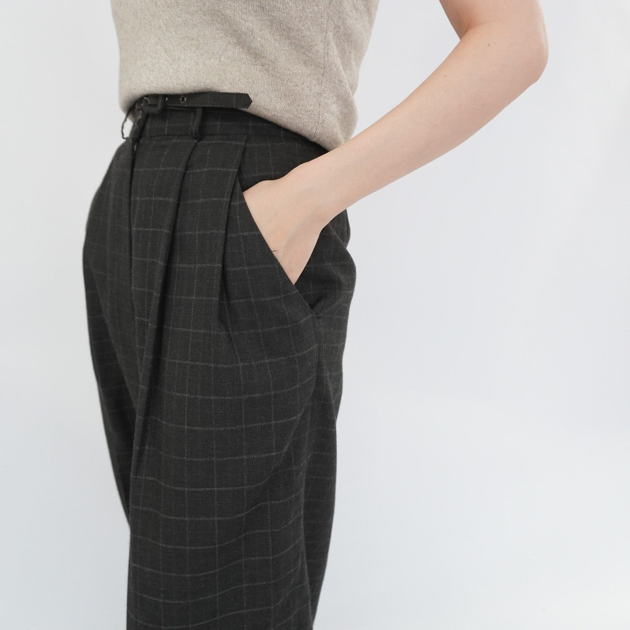 90s Plaid Wide Pants